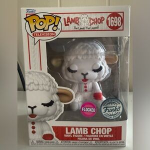 Funko Pop! Lamb Chop Flocked Vinyl Figure - White and Red Accents